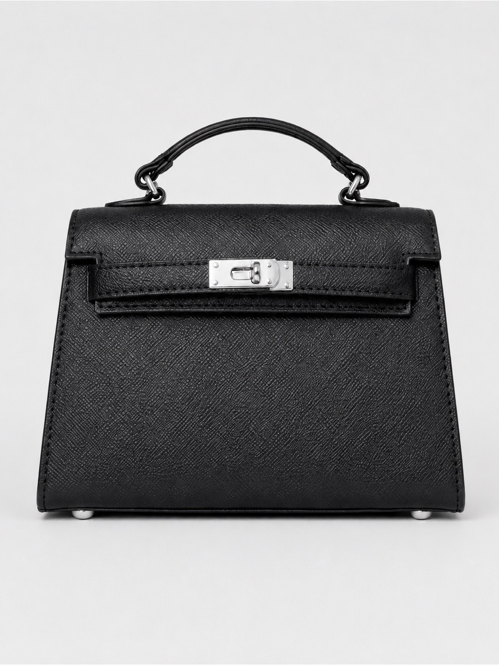 TU.LX GRACE KELLY Black Top-Handle Bag with Crossbody Strap, Brand New
